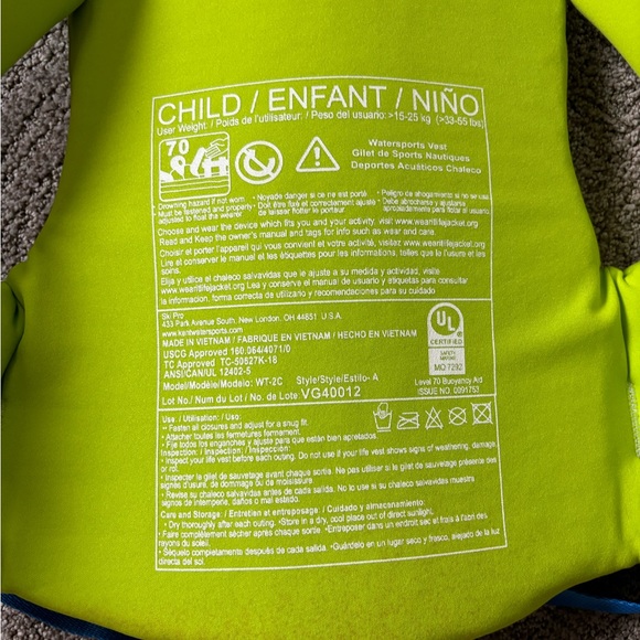 Child Full Throttle Rapid Dry Life Jacket
(33-55 Ibs) - Picture 5 of 7